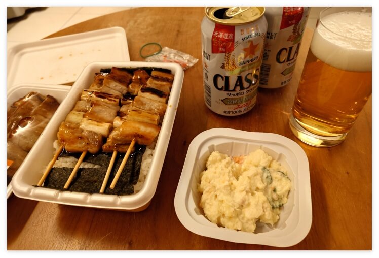 やきとり弁当とセイコーマートのポテサラ