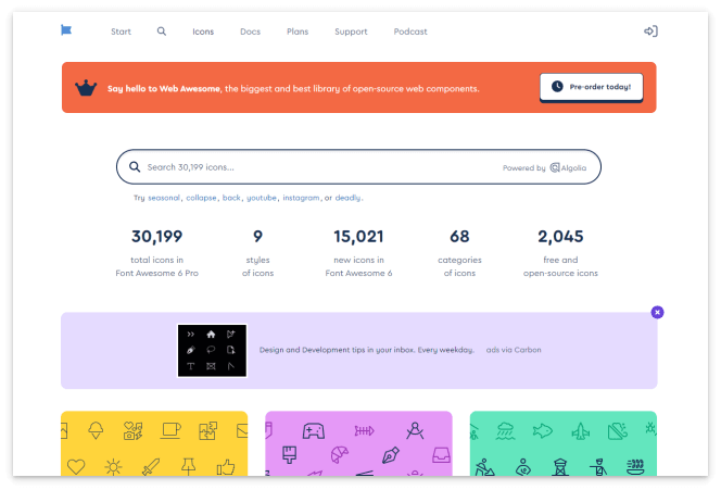 「Font Awesome」のトップページ