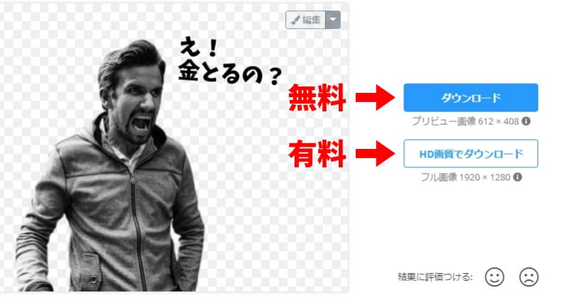 removebgは、大きな画像のダウンロードは有料です